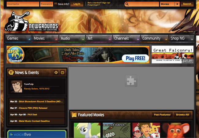 Newgrounds is an American entertainment and social media website. 